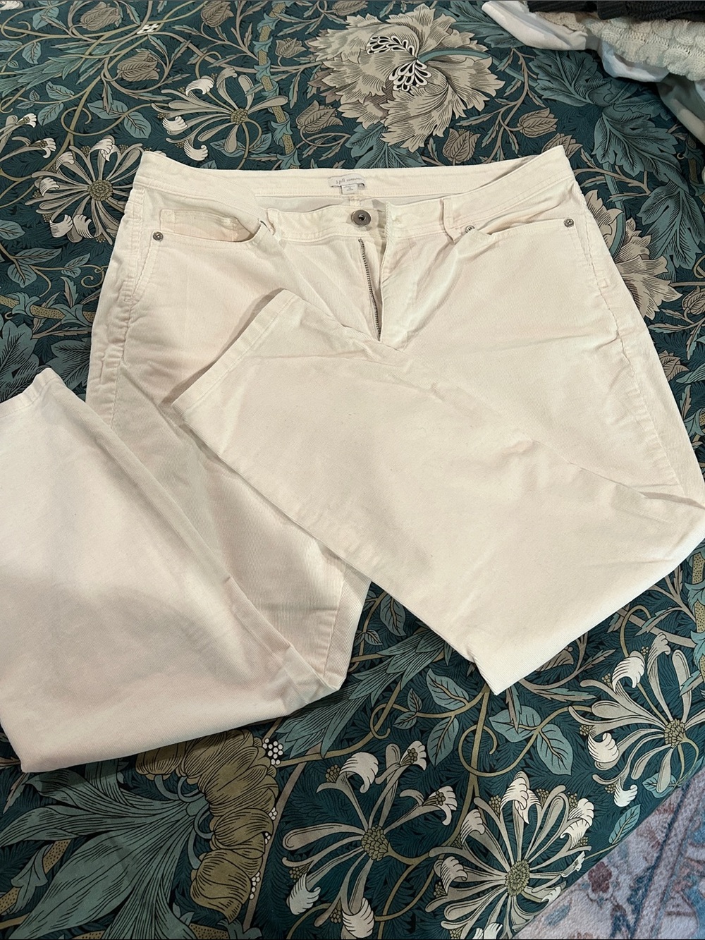 J.Jill corduroy Women’s Winter White Straight-Leg Jeans 14 P